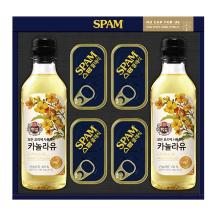 CJ 특선 1호  상세설명:  2세트 스팸 클래식 120g * 4개 카놀라유 500ml * 2개