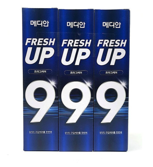 메디안 Fresh Up 충치 및 구취 집중케어 치약 블루 120g x 3개[장거]